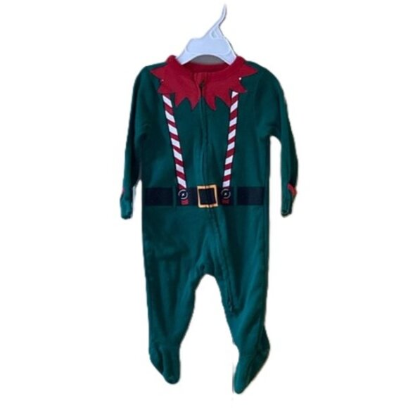 Old Navy One-Piece Footed Green Elf Costume | Sleep & Play | 3-6M - Picture 1 of 8